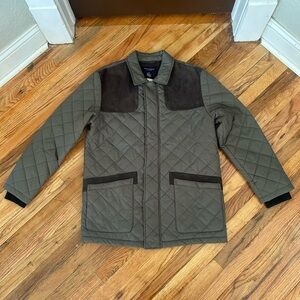 Daniel Cremieux Olive Diamond Quilted Jacket Suede Accents Hunting